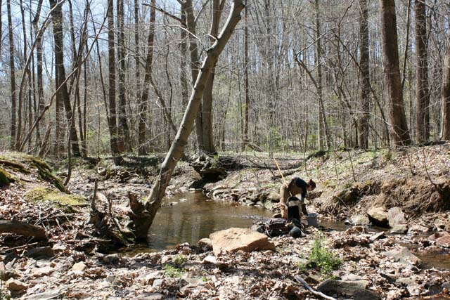 Field photo showing stream conditions at site LWIN-108-X-2012_Mid-point_Downstream