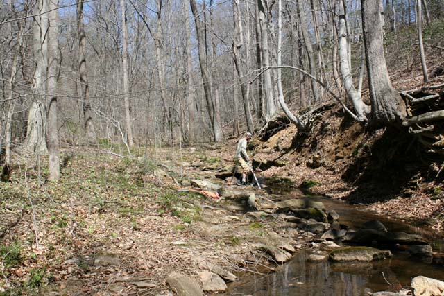 Field photo showing stream conditions at site LWIN-108-X-2012_Mid-point_Upstream
