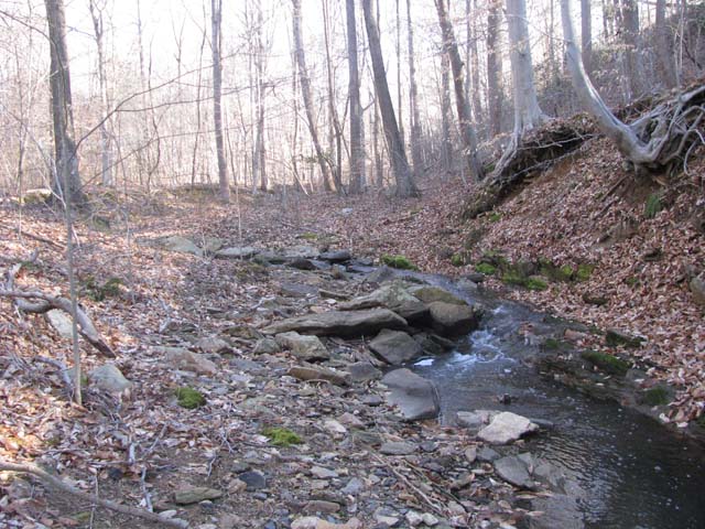 Field photo showing stream conditions at site LWIN-108-X-2013-1