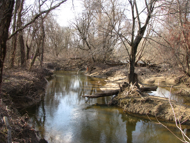 Field photo showing stream conditions at site LWIN-306-A-2011-1