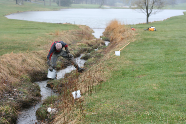 Field photo showing stream conditions at site LYOU-114-R-2009-1