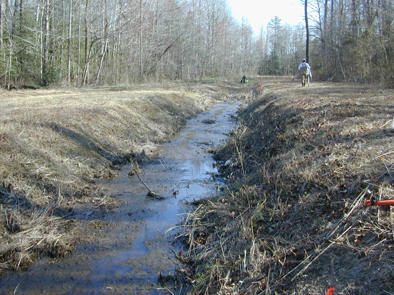 Field photo showing stream conditions at site MACK-113-R-2004-1