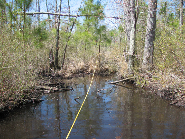 Field photo showing stream conditions at site MANO-102-R-2007-2