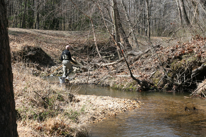 Field photo showing stream conditions at site MATT-101-A-2009-1