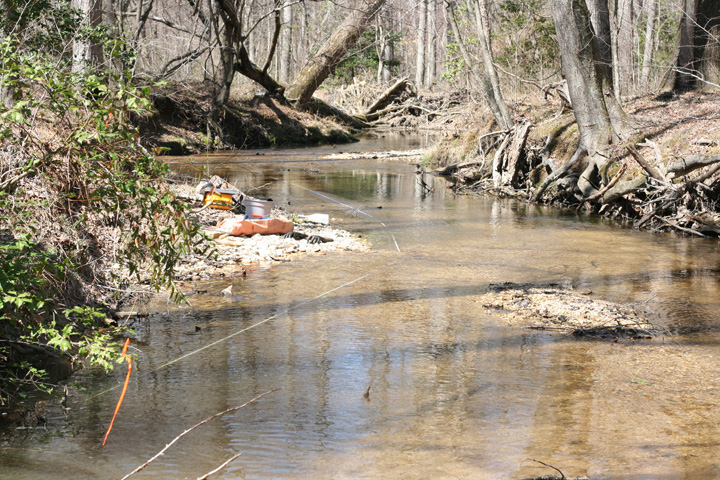 Field photo showing stream conditions at site MATT-102-A-2009-1