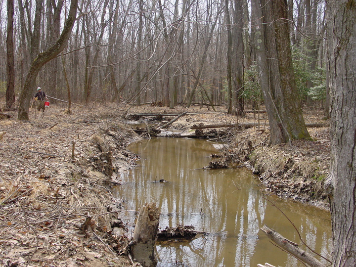Field photo showing stream conditions at site MATT-104-R-2007-1