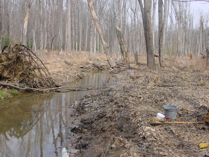 Field photo showing stream conditions at site MATT-104-R-2007-2