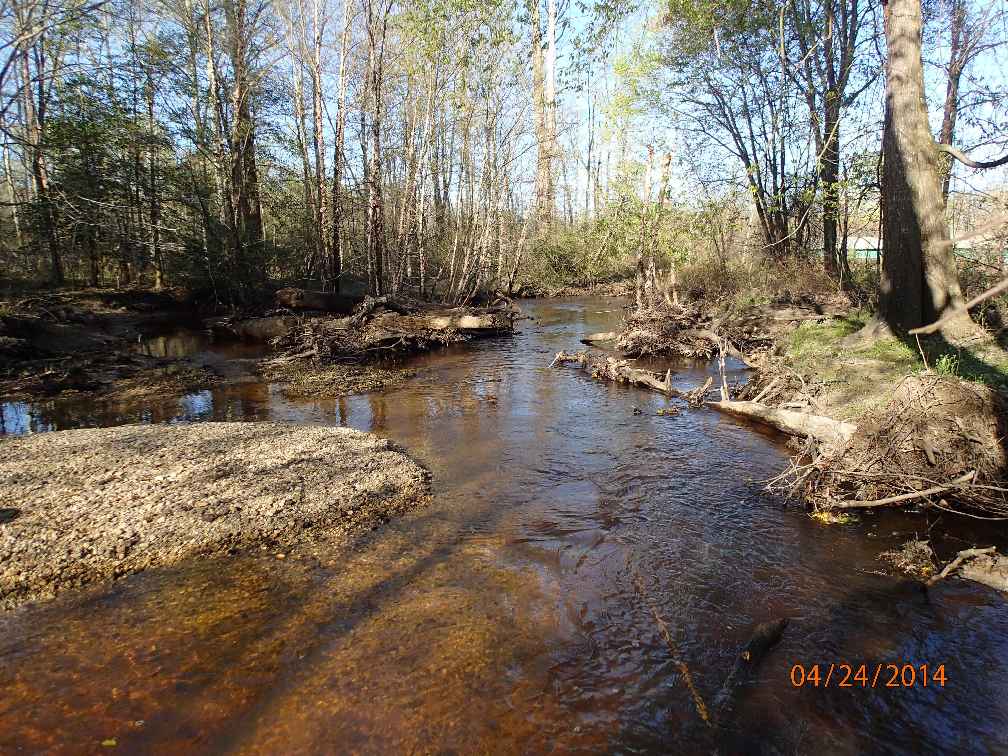 Field photo showing stream conditions at site MATT-320-R-2014-MidpointDownstream