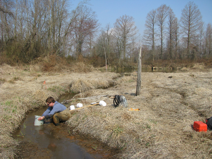 Field photo showing stream conditions at site MICR-101-R-2009-1