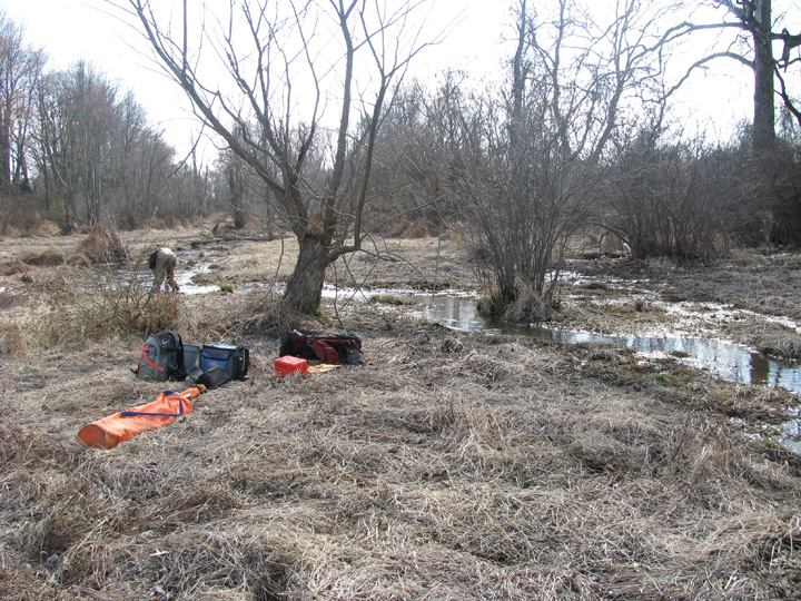 Field photo showing stream conditions at site MICR-110-R-2009-2