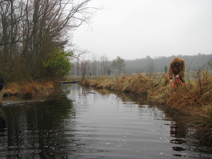 Field photo showing stream conditions at site MILE-111-B-2009-2