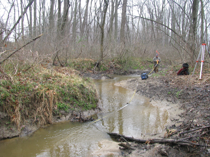 Field photo showing stream conditions at site MILE-201-B-2009-2