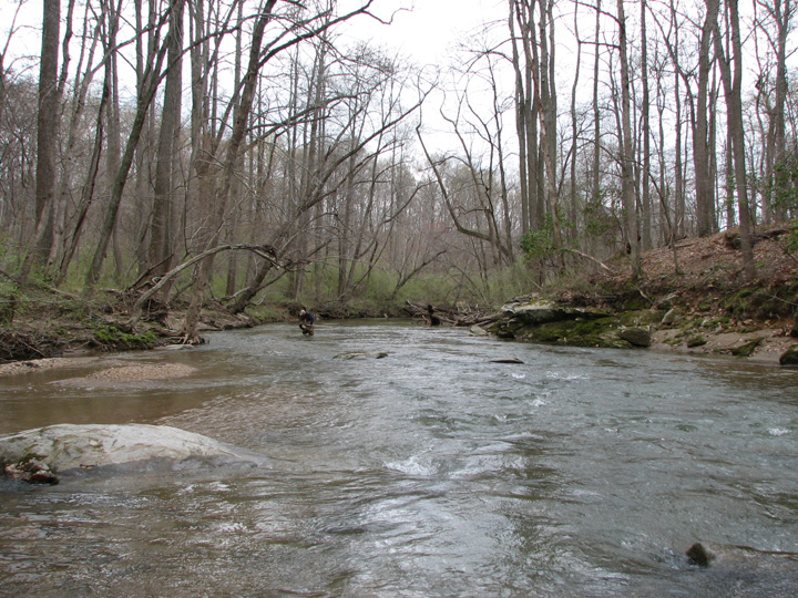 Field photo showing stream conditions at site MPAX-401-R-2007-1