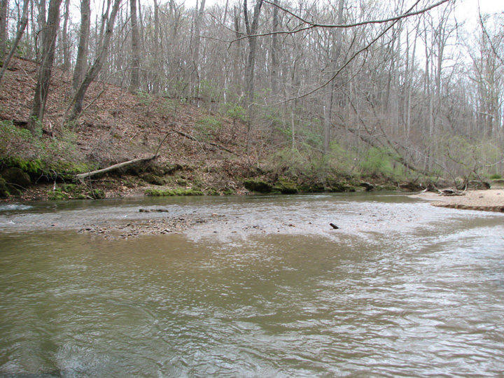 Field photo showing stream conditions at site MPAX-401-R-2007-2