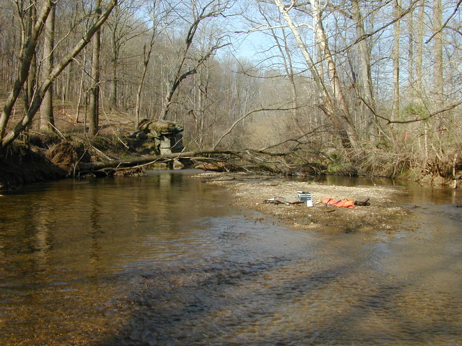 Field photo showing stream conditions at site MPAX-409-R-2002-3