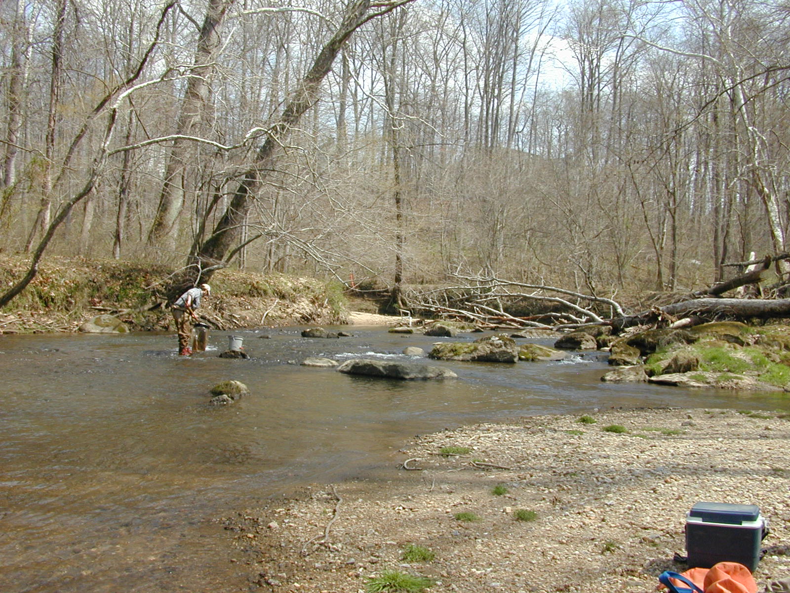Field photo showing stream conditions at site MPAX-411-R-2002-1