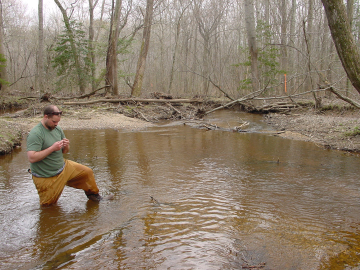 Field photo showing stream conditions at site NANJ-301-H-2007-2