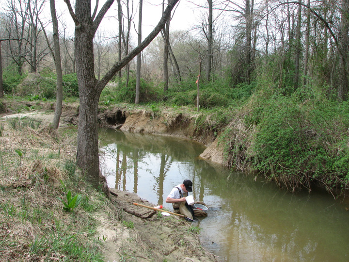 Field photo showing stream conditions at site NEAS-104-B-2007-2
