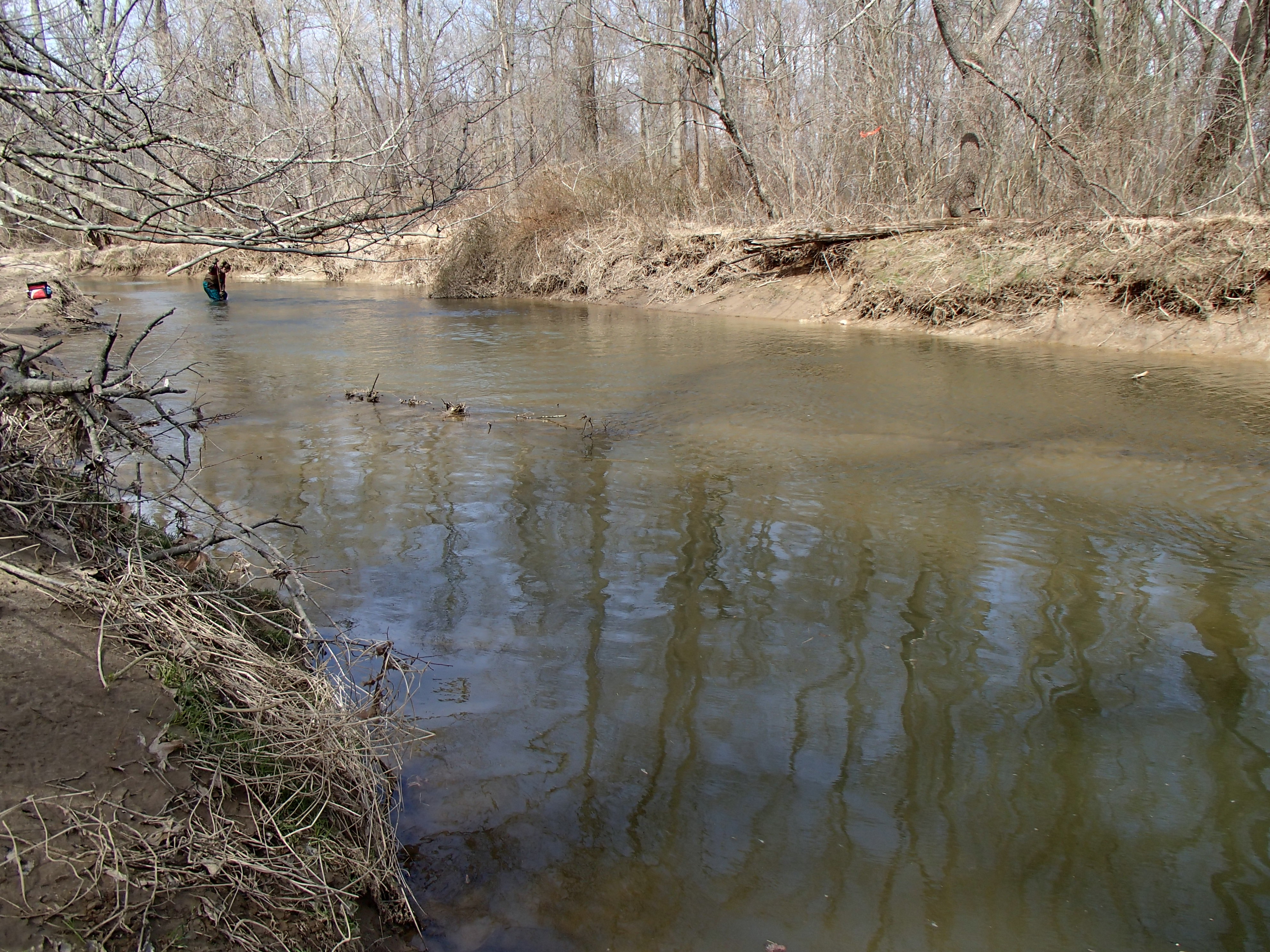 Field photo showing stream conditions at site NEAS-312-R-2015_Midpoint-looking-upstream