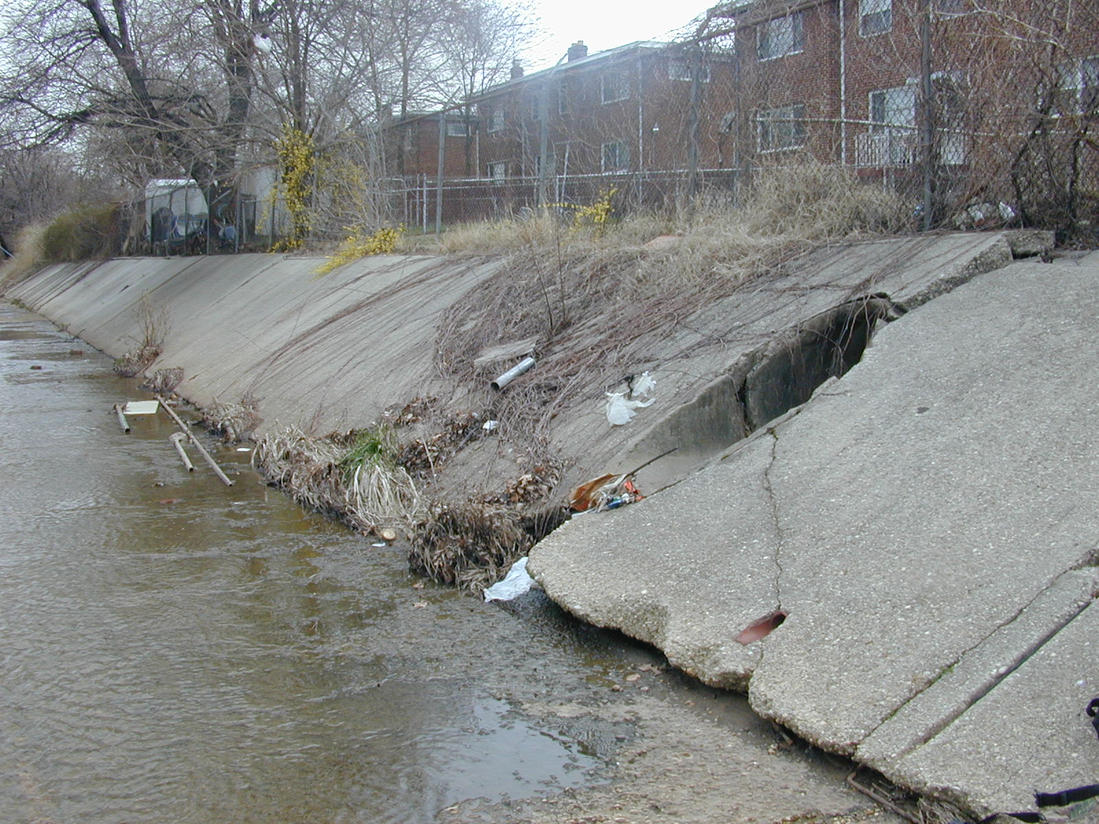 Field photo showing stream conditions at site OXON-205-R-2001-12