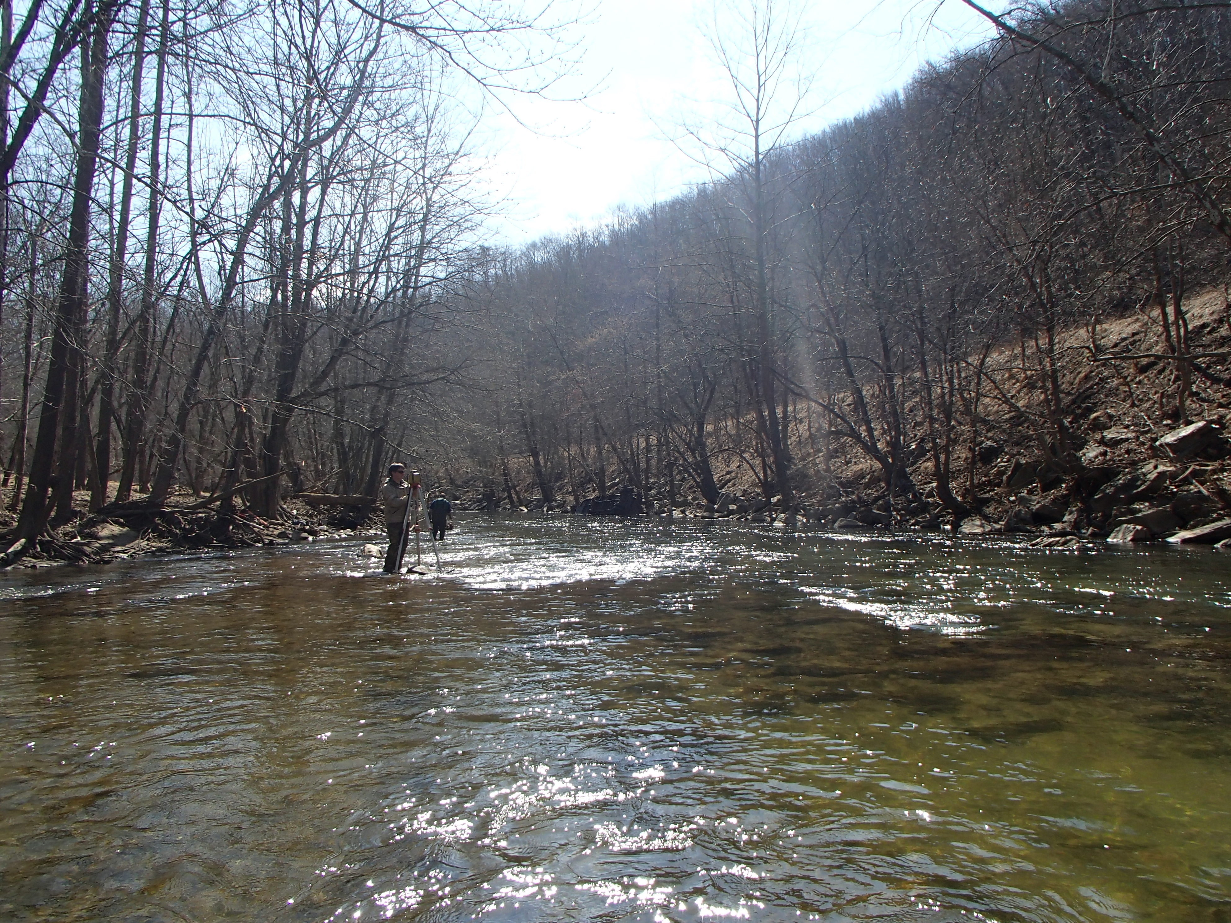Field photo showing stream conditions at site PATL-517-X-2015_Midpoint-looking-downstream