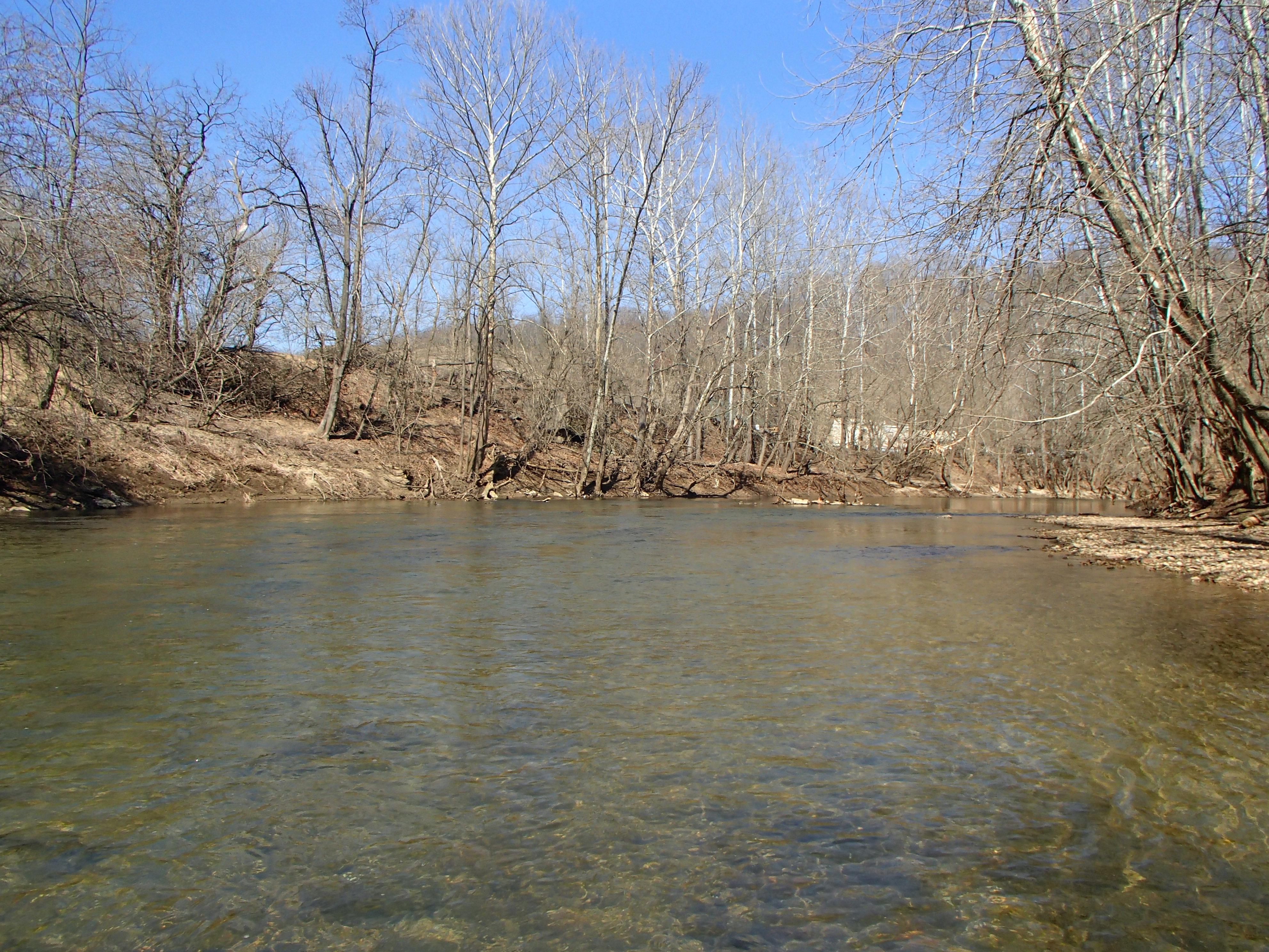 Field photo showing stream conditions at site PATL-517-X-2015_Midpoint-looking-upstream