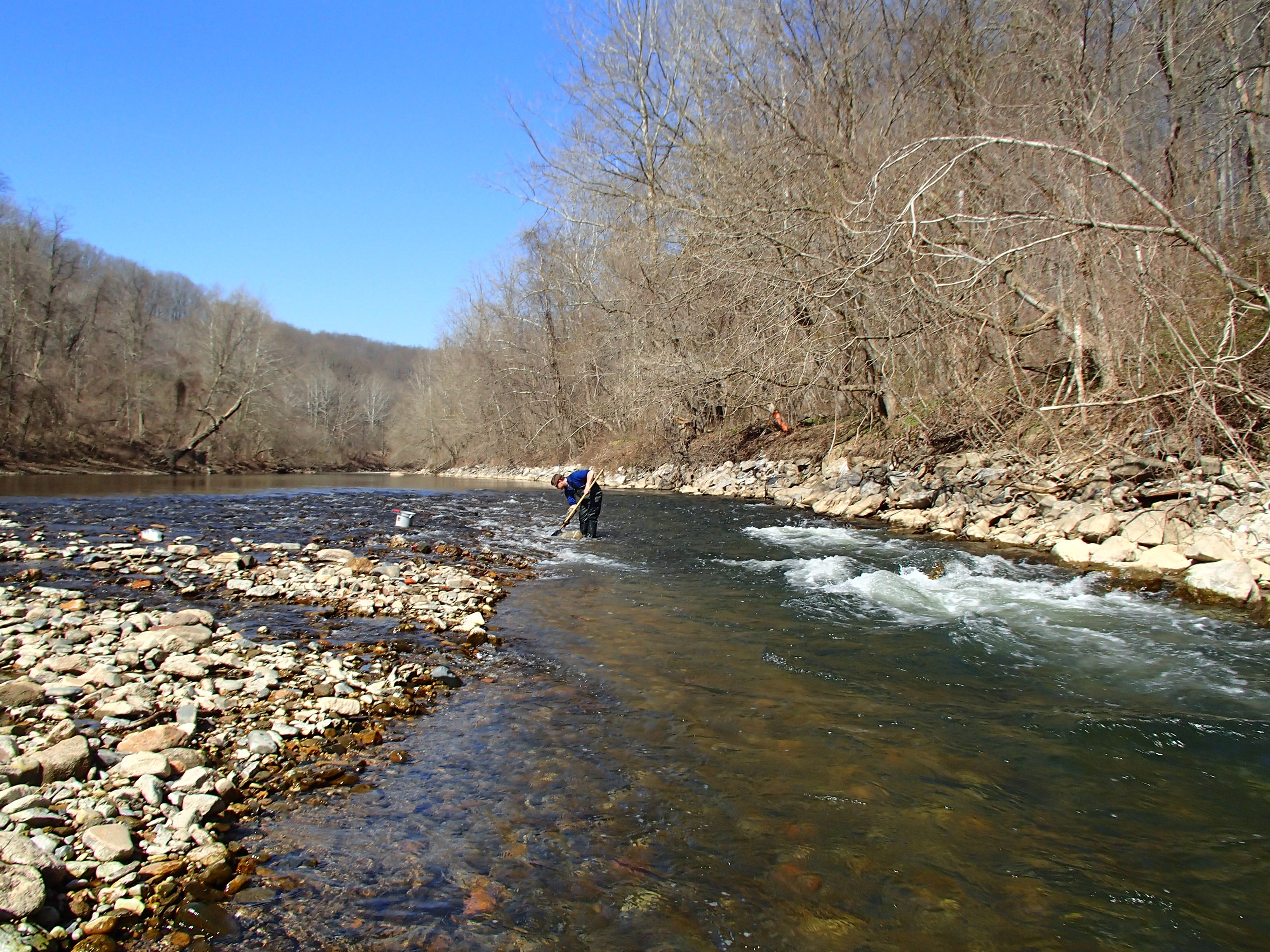 Field photo showing stream conditions at site PATL-B10-X-2015_Midpoint-looking-upstream