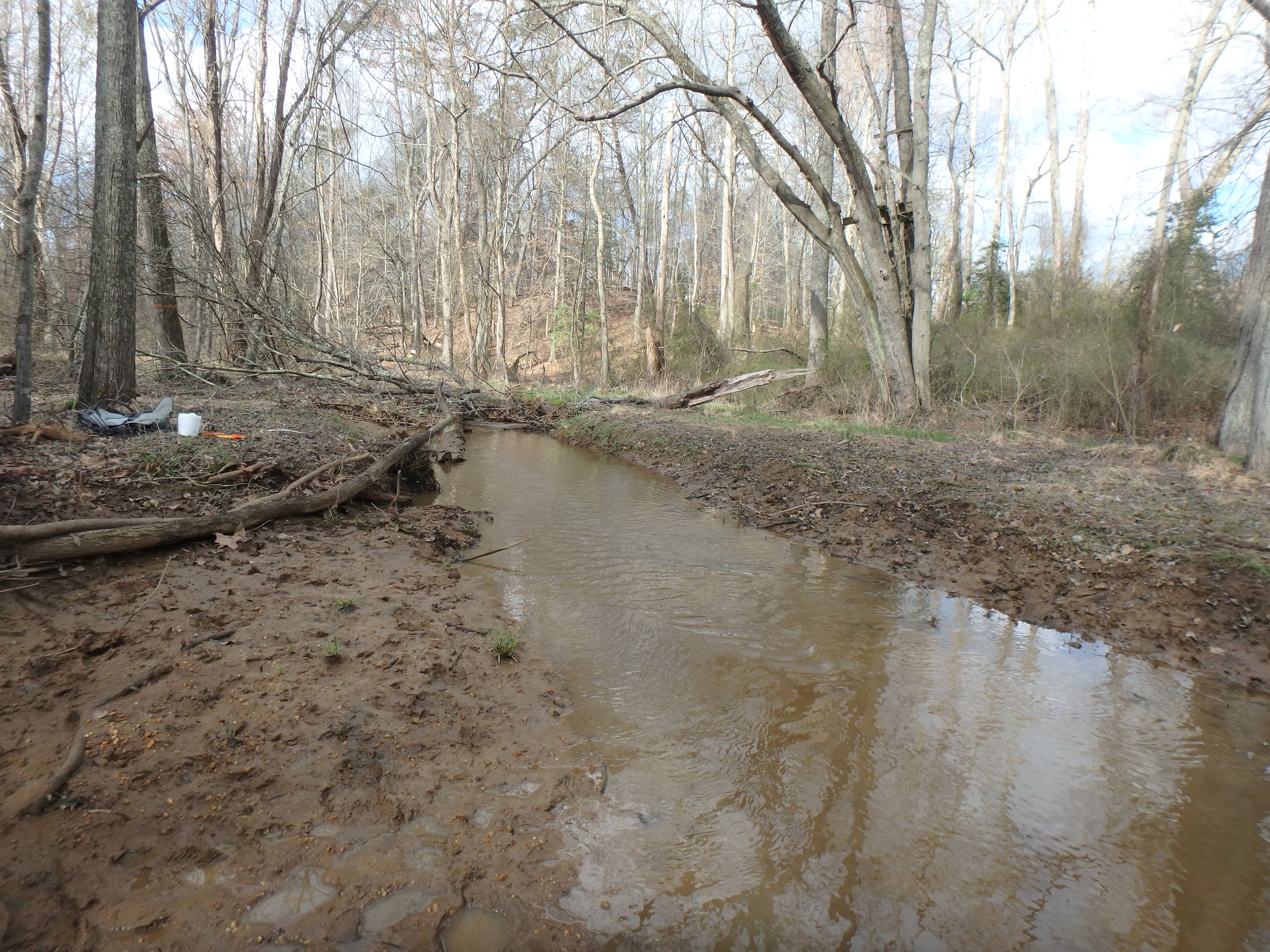 Field photo showing stream conditions at site PAXL-230-R-2017-50MLookingDownstream