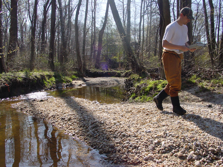 Field photo showing stream conditions at site PISC-101-B-2007-2