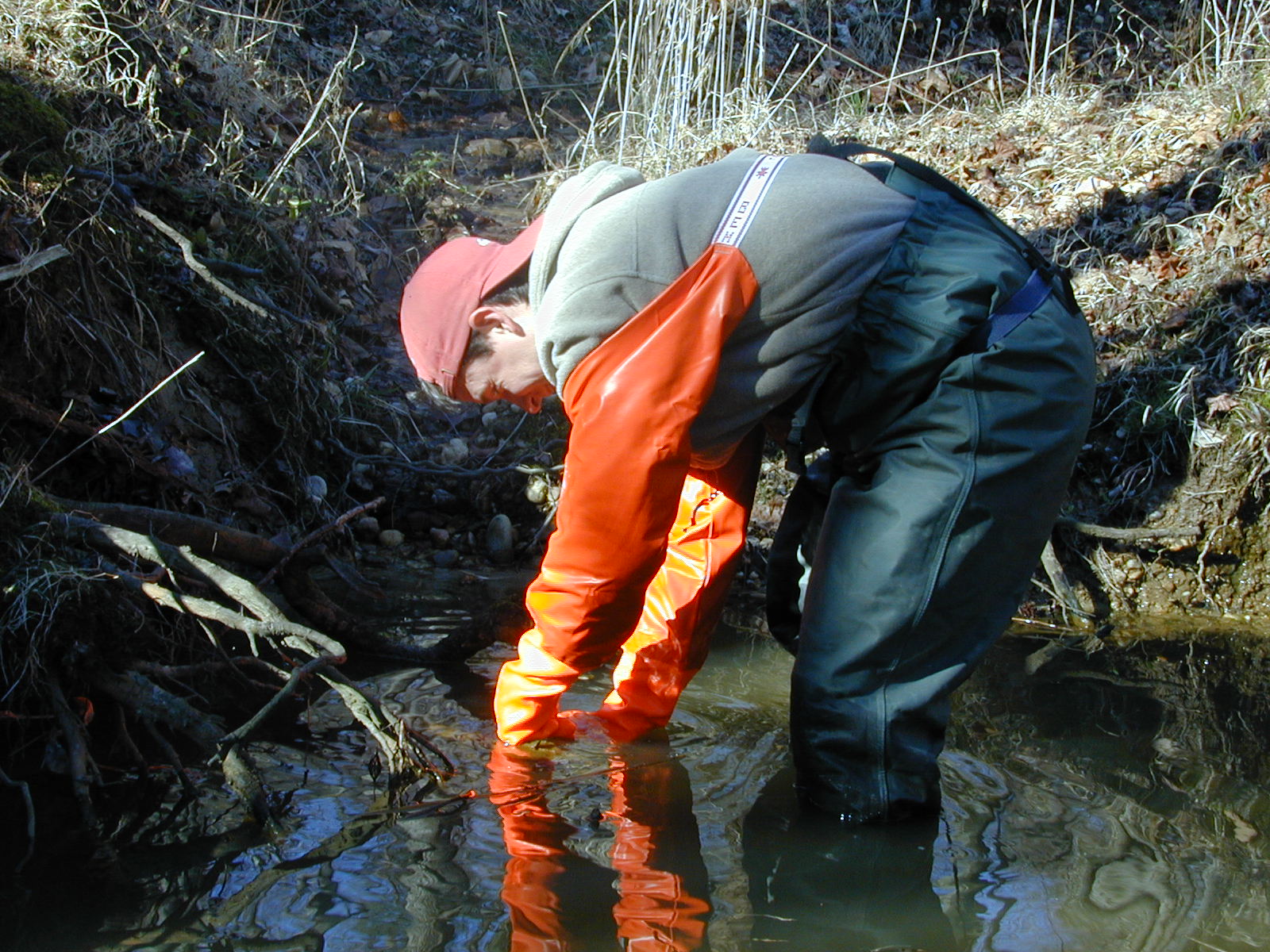 Field photo showing stream conditions at site PISC-105-R-2001-121