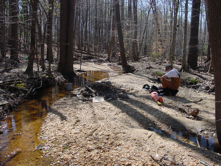 Field photo showing stream conditions at site PISC-113-B-2007-2