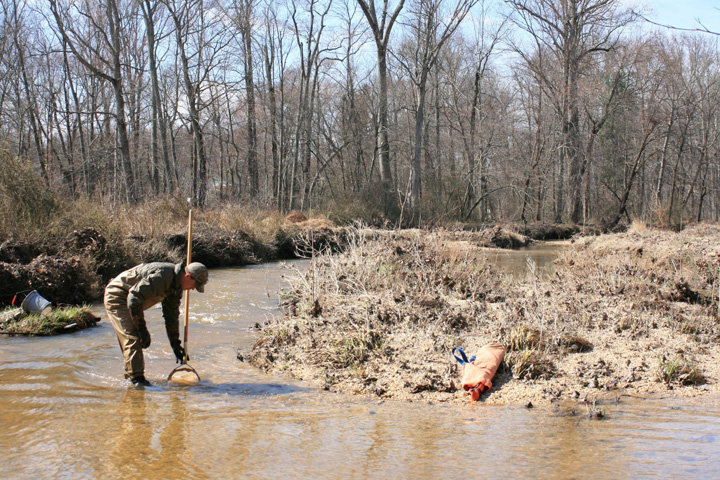 Field photo showing stream conditions at site PISC-201-A-2011-2