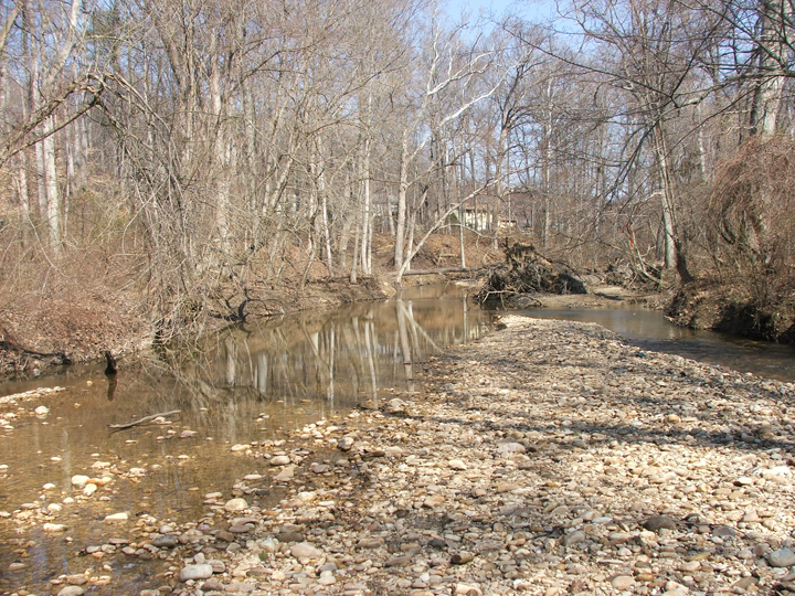 Field photo showing stream conditions at site PISC-206-R-2008-1