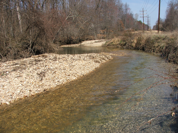 Field photo showing stream conditions at site PISC-207-R-2008-1