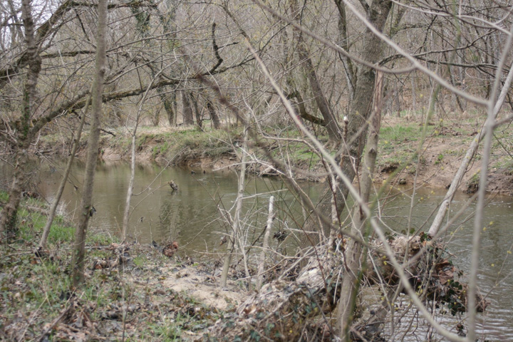 Field photo showing stream conditions at site PISC-327-A-2011-2