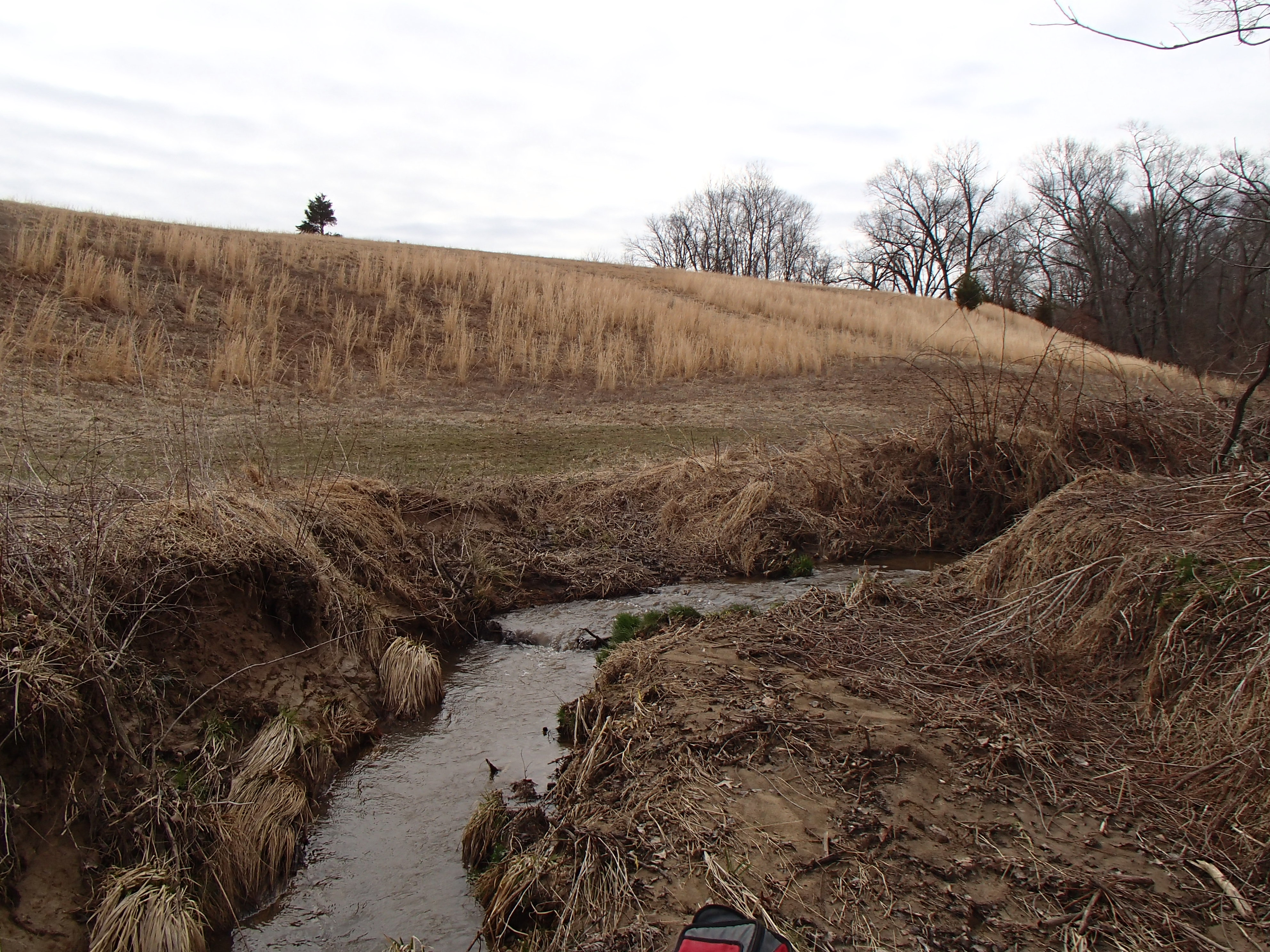 Field photo showing stream conditions at site PRET-102-R-2014-1