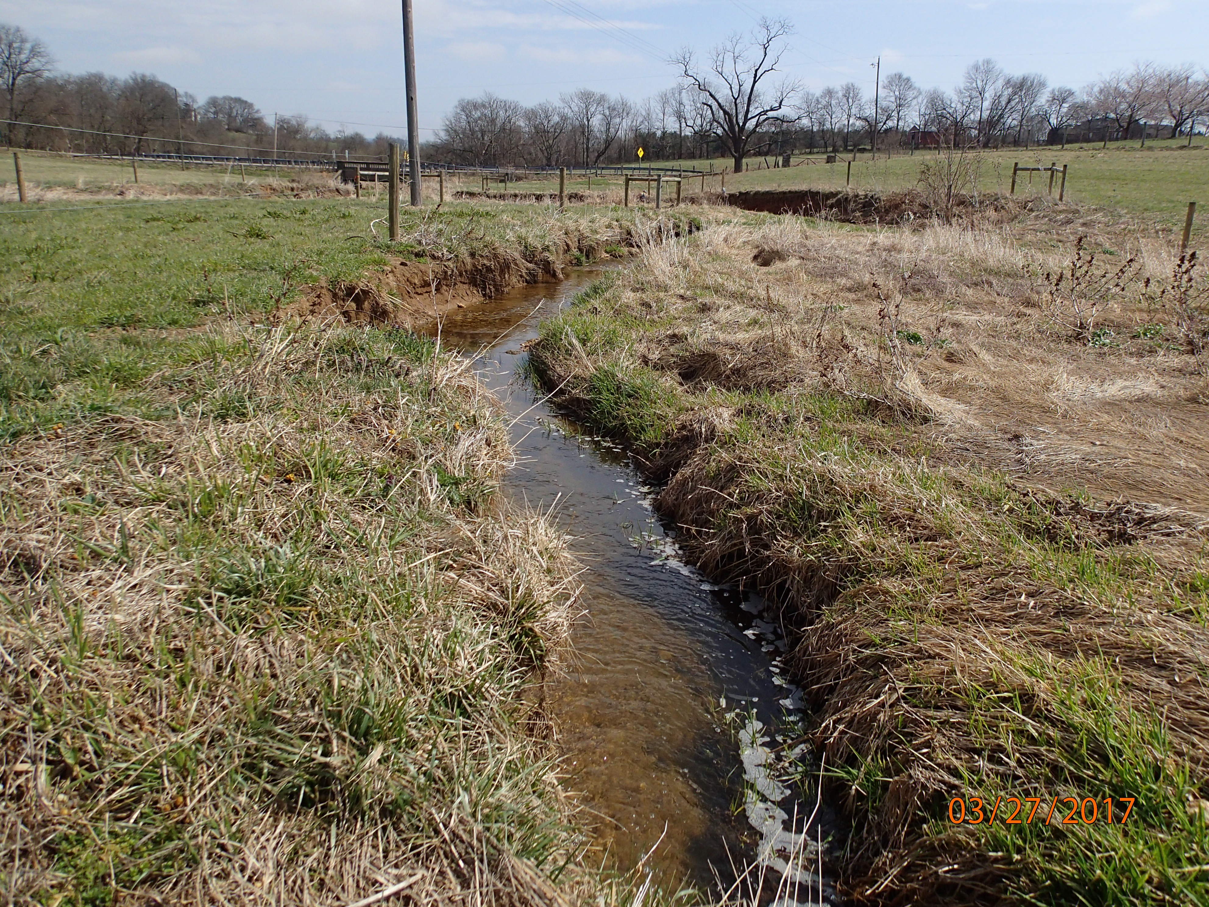 Field photo showing stream conditions at site PRFR-107-X-2017-MidpointDownstream