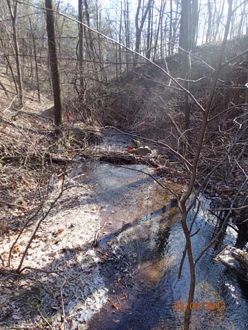 Field photo showing stream conditions at site PRLN-626-S-2013-BoulderAt30mDownstream