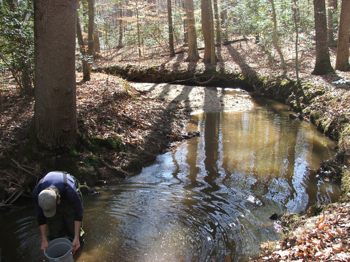 Field photo showing stream conditions at site PRLT-112-B-2008-2