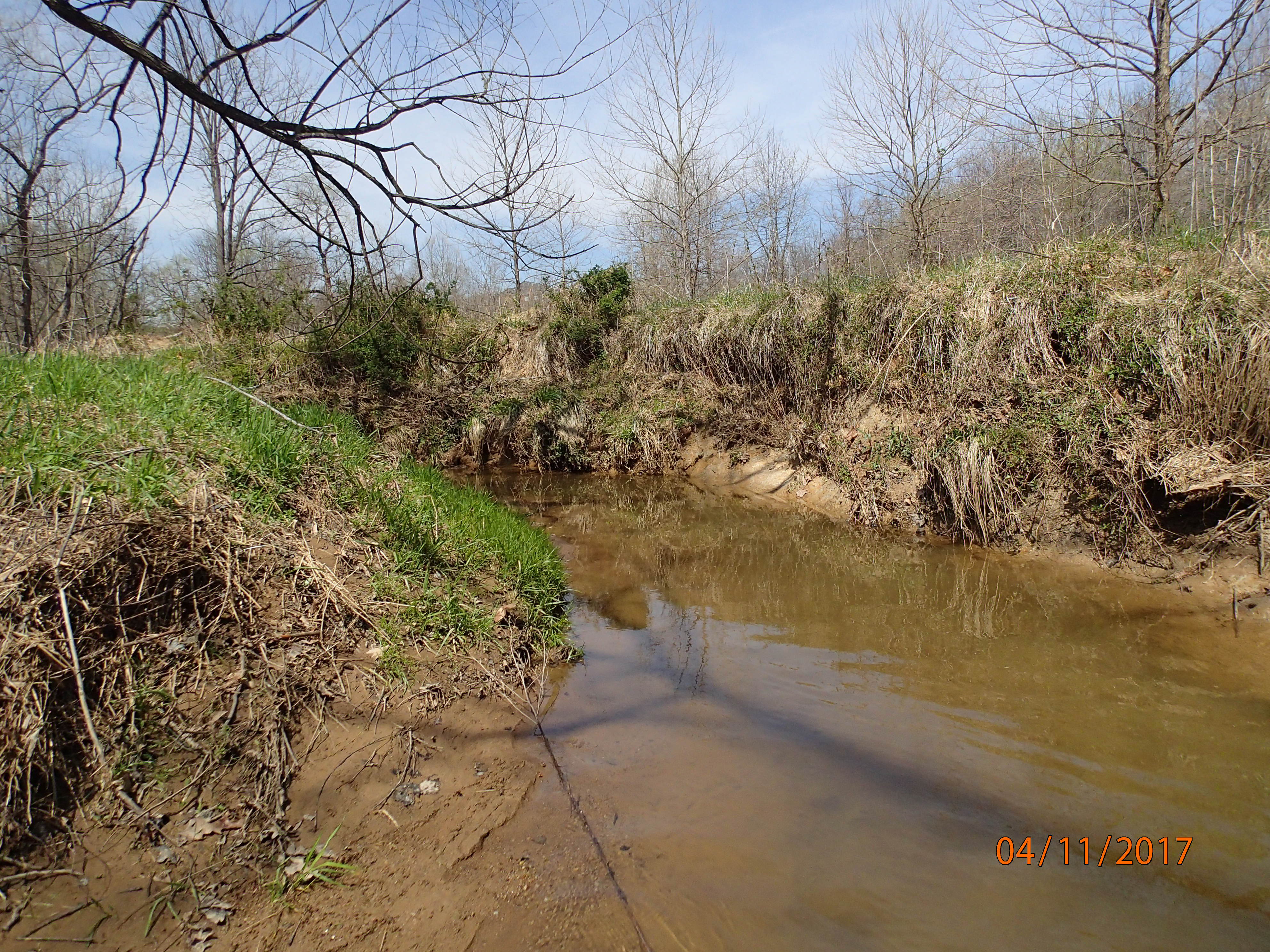 Field photo showing stream conditions at site PRMO-203-X-2017-MidpointUpstream