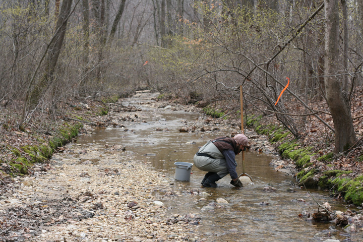 Field photo showing stream conditions at site PRUT-115-R-2009-1