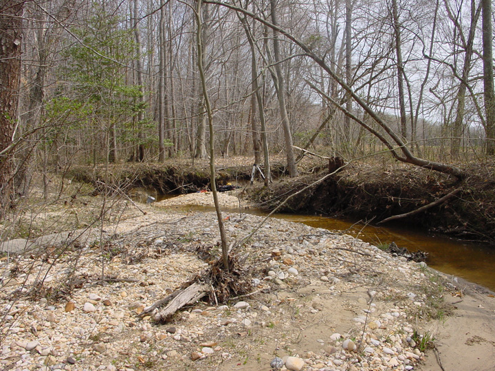 Field photo showing stream conditions at site PTOB-002-S-2007-1