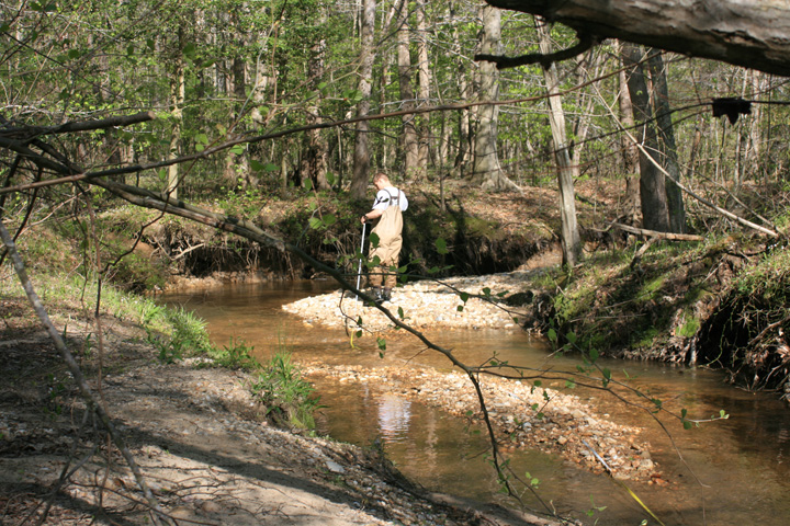 Field photo showing stream conditions at site PTOB-002-S-2010-2