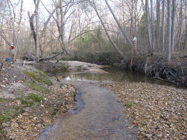 Field photo showing stream conditions at site PTOB-002-S-2012-1