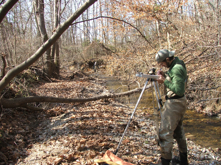 Field photo showing stream conditions at site PTOB-104-R-2008-2