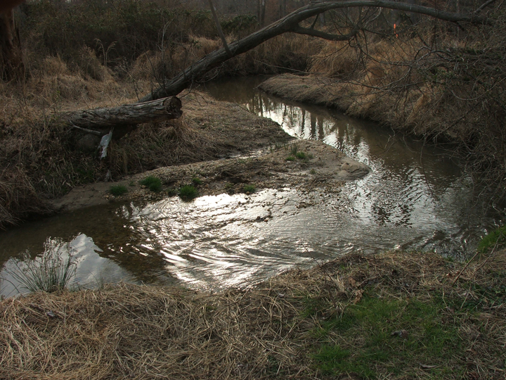 Field photo showing stream conditions at site PTOB-106-B-2008-1