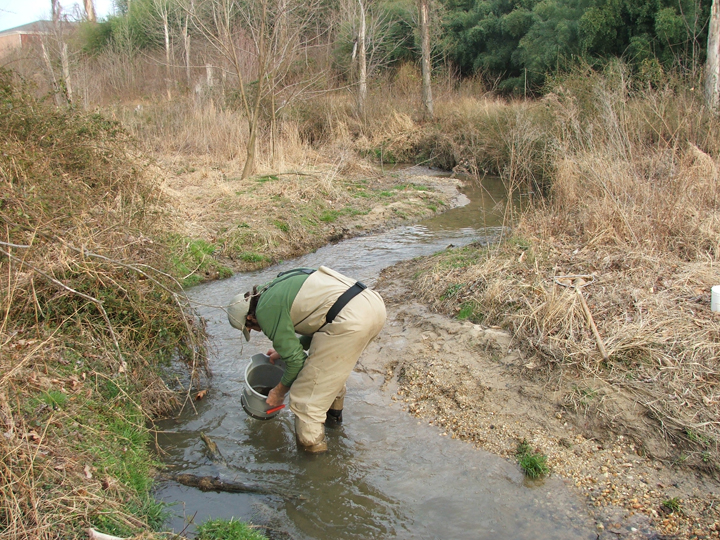 Field photo showing stream conditions at site PTOB-106-B-2008-2