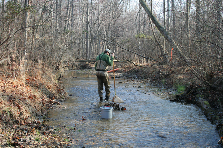 Field photo showing stream conditions at site PTOB-111-R-2008-2