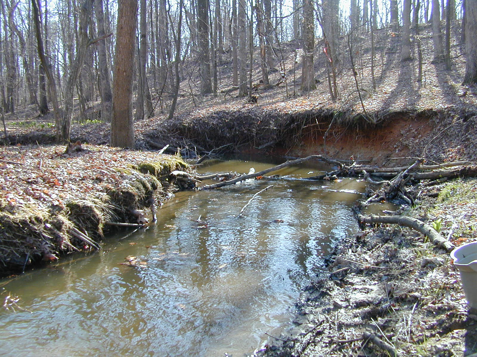 Field photo showing stream conditions at site ROCK-105-R-2003-758