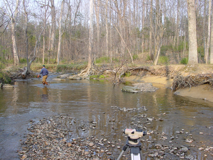 Field photo showing stream conditions at site ROCK-202-B-2007-1